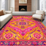 Ultra Soft Area Rug, Non Slip, Stain Resistant, Washable Area Rugs for Living Room, Bedroom, Dynamic Symmetrical Design Elements(Yellow)