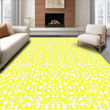 Ultra Soft Area Rug, Non Slip, Stain Resistant, Washable Area Rugs for Living Room, Bedroom, Contemporary Symmetrical Motif(Yellow)