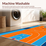 Ultra Soft Area Rug, Non Slip, Stain Resistant, Washable Area Rugs for Living Room, Bedroom, Striking Abstract Court Graphics(Orange)
