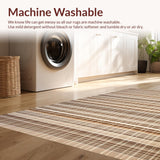 Ultra Soft Area Rug, Non Slip, Stain Resistant, Washable Area Rugs for Living Room, Bedroom, Elegant Rustic Checkered Aesthetic(Brown)