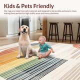 Ultra Soft Area Rug, Non Slip, Stain Resistant, Washable Area Rugs for Living Room, Bedroom, Elegant Soft Pastel Waves(Yellow)