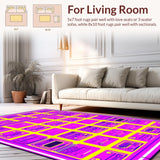 Ultra Soft Area Rug, Non Slip, Stain Resistant, Washable Area Rugs for Living Room, Bedroom, Vibrant Abstract Playful Graphics(Pink)