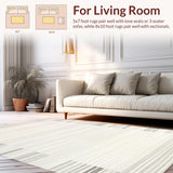 Ultra Soft Area Rug, Non Slip, Stain Resistant, Washable Area Rugs for Living Room, Bedroom, Serene Earth Tones Cozy Feel(Beige)