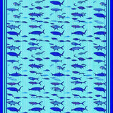 Carefree Underwater Scene Art(Blue)