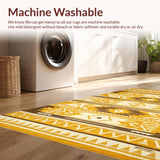 Ultra Soft Area Rug, Non Slip, Stain Resistant, Washable Area Rugs for Living Room, Bedroom, Warm Earth Tones with Tribal Flair(Yellow)