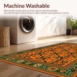 Ultra Soft Area Rug, Non Slip, Stain Resistant, Washable Area Rugs for Living Room, Bedroom, Chic Retro Wildlife Impression(Orange)