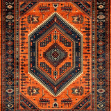 Ultra Soft Area Rug, Non Slip, Stain Resistant, Washable Area Rugs for Living Room, Bedroom, Vibrant Floral Boho Aesthetic(Orange)