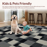 Ultra Soft Area Rug, Non Slip, Stain Resistant, Washable Area Rugs for Living Room, Bedroom, Playful Black and White Pattern(Gray)