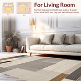 Ultra Soft Area Rug, Non Slip, Stain Resistant, Washable Area Rugs for Living Room, Bedroom, Charming Handwoven Earthy Style(Gray)