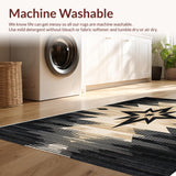 Ultra Soft Area Rug, Non Slip, Stain Resistant, Washable Area Rugs for Living Room, Bedroom, Farmhouse Primitive Jute Accent Rug for Mudroom(Beige)