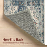Ultra Soft Area Rug, Non Slip, Stain Resistant, Washable Area Rugs for Living Room, Bedroom, Contemporary Grey Floral Design(Gray)