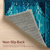 Ultra Soft Area Rug, Non Slip, Stain Resistant, Washable Area Rugs for Living Room, Bedroom, Serene Oceanic Teal Patterns(Blue)