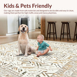 Ivory Beige Geometric Loop Area Tribal Inspired(Beige)