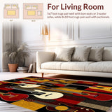 Chic Abstract Red and Yellow Composition(Black)