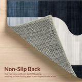 Ultra Soft Area Rug, Non Slip, Stain Resistant, Washable Area Rugs for Living Room, Bedroom, Rustic Textured Neutral Palette(Gray)