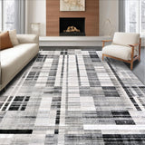 Ultra Soft Area Rug, Non Slip, Stain Resistant, Washable Area Rugs for Living Room, Bedroom, Chic Monochrome Patterned Entryway Rug(Gray)