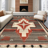 Ultra Soft Area Rug, Non Slip, Stain Resistant, Washable Area Rugs for Living Room, Bedroom, Modern Warm Tones Medallion(Red)