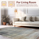 Ultra Soft Area Rug, Non Slip, Stain Resistant, Washable Area Rugs for Living Room, Bedroom, Elegant Monochrome Geometric Design(Gray)
