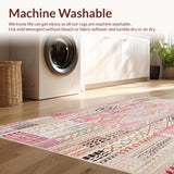 Ultra Soft Area Rug, Non Slip, Stain Resistant, Washable Area Rugs for Living Room, Bedroom, Rustic Checkerboard(Pink)