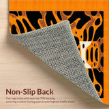 Ultra Soft Area Rug, Non Slip, Stain Resistant, Washable Area Rugs for Living Room, Bedroom, Exotic Striped Animal Motif(Orange)