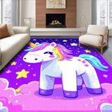 Ultra Soft Area Rug, Non Slip, Stain Resistant, Washable Area Rugs for Living Room, Bedroom, Joyful Celestial Patterns with Stars(White)