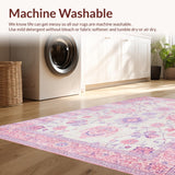 Ultra Soft Area Rug, Non Slip, Stain Resistant, Washable Area Rugs for Living Room, Bedroom, Elegant Solid Color Serenity(Pink)