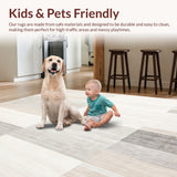 Ultra Soft Area Rug, Non Slip, Stain Resistant, Washable Area Rugs for Living Room, Bedroom, Floor Subtle Abstract Design Beige Grey Tones Large(Beige)