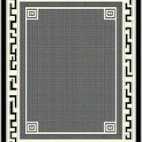 Ultra Soft Area Rug, Non Slip, Stain Resistant, Washable Area Rugs for Living Room, Bedroom, Sophisticated Black White Trellis Design(Black)