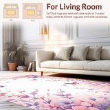 Ultra Soft Area Rug, Non Slip, Stain Resistant, Washable Area Rugs for Living Room, Bedroom, Whimsical Nature-Inspired Decor(Purple)