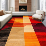 Ultra Soft Area Rug, Non Slip, Stain Resistant, Washable Area Rugs for Living Room, Bedroom, Abstract Geometric Burnt Orange Living Room Floor Rug(Red)