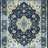 Ultra Soft Area Rug, Non Slip, Stain Resistant, Washable Area Rugs for Living Room, Bedroom, Luxurious Colorful Distressed Motif(Blue)