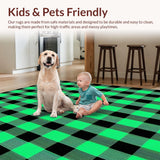 Charming Rustic Green Plaid Motif(Green)