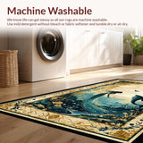 Ultra Soft Area Rug, Non Slip, Stain Resistant, Washable Area Rugs for Living Room, Bedroom, Whimsical Soft Tones Floor Mat(Gold)
