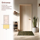 Ultra Soft Area Rug, Non Slip, Stain Resistant, Washable Area Rugs for Living Room, Bedroom, Stylish Khaki Animal Style(Beige)