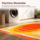 Ultra Soft Area Rug, Non Slip, Stain Resistant, Washable Area Rugs for Living Room, Bedroom, Funky Abstract Sunburst Aesthetic(Yellow)