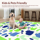 Ultra Soft Area Rug, Non Slip, Stain Resistant, Washable Area Rugs for Living Room, Bedroom, Charming Whimsical Animal Motif(Green)