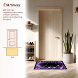 Ultra Soft Area Rug, Non Slip, Stain Resistant, Washable Area Rugs for Living Room, Bedroom, Serene Garden-Inspired Atmosphere(Purple)
