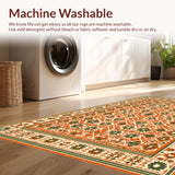 Ultra Soft Area Rug, Non Slip, Stain Resistant, Washable Area Rugs for Living Room, Bedroom, Bold Abstract Expressionist Theme(Orange)