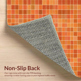 Ultra Soft Area Rug, Non Slip, Stain Resistant, Washable Area Rugs for Living Room, Bedroom, Textured Contemporary Rustic Charm(Orange)