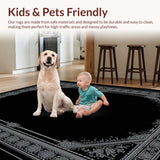 Ultra Soft Area Rug, Non Slip, Stain Resistant, Washable Area Rugs for Living Room, Bedroom, Gothic Silhouette Black Elegance(Gray)