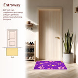 Ultra Soft Area Rug, Non Slip, Stain Resistant, Washable Area Rugs for Living Room, Bedroom, Bright and Cheerful Cartoon Animal Style(Purple)