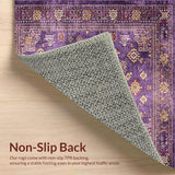 Ultra Soft Area Rug, Non Slip, Stain Resistant, Washable Area Rugs for Living Room, Bedroom, Contemporary Textured Color Burst(Purple)