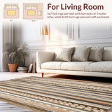 Vintage Boho Stripe Area(Brown)