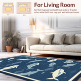 Elegant Hand Hooked Ocean Theme(Blue)