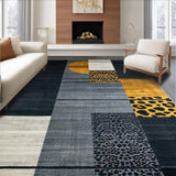 Ultra Soft Area Rug, Non Slip, Stain Resistant, Washable Area Rugs for Living Room, Bedroom, Chic Dark Grey Animal Motif(Gray)