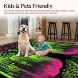 Ultra Soft Area Rug, Non Slip, Stain Resistant, Washable Area Rugs for Living Room, Bedroom, Radiant Spiritual Tree Motif(Black)
