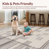 Ultra Soft Area Rug, Non Slip, Stain Resistant, Washable Area Rugs for Living Room, Bedroom, Rustic Earthy Geometric Aesthetics(Beige)