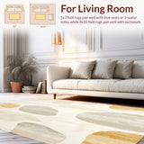Ultra Soft Area Rug, Non Slip, Stain Resistant, Washable Area Rugs for Living Room, Bedroom, Elegant Beige Animal Print Area with Abstract Deer Motif and Texture(Beige)