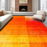 Ultra Soft Area Rug, Non Slip, Stain Resistant, Washable Area Rugs for Living Room, Bedroom, Sleek Modern Multicolor Design Element(Orange)