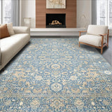Ultra Soft Area Rug, Non Slip, Stain Resistant, Washable Area Rugs for Living Room, Bedroom, Rustic Natural Tiled Texture(Blue)